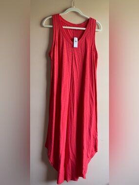GAP Factory Coral Red Sleeveless Maxi Dress